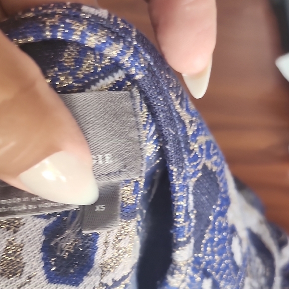 Anthropologie Blue Top Short Sleeve Blouse - Picture 8 of 9